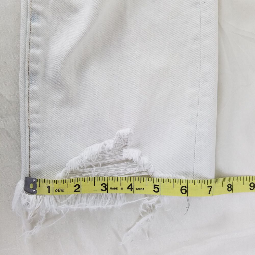 Vervet Jeans Womens 27 White Super High Rise Cropped Straight Distressed Denim - Picture 6 of 12